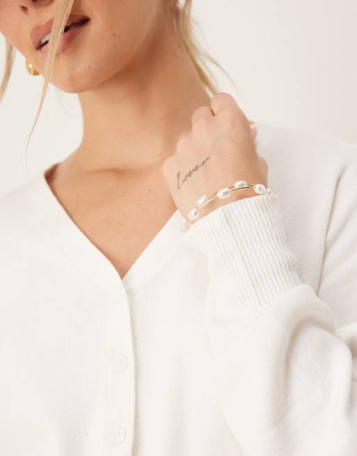 ASOS DESIGN structured waist clean cardigan in cream