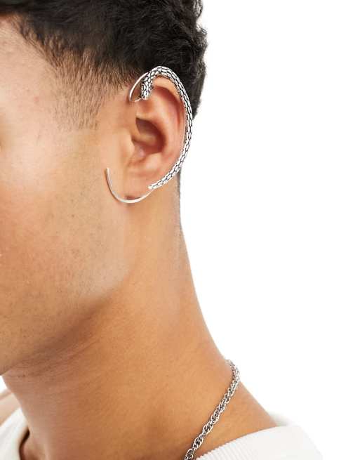 ASOS DESIGN – Struktuierter Earcuff mit Schlangenmotiv
