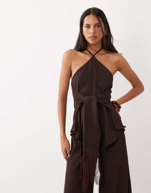 ASOS DESIGN - Chokoladebrunt sæt med tekstur, 2 af 3