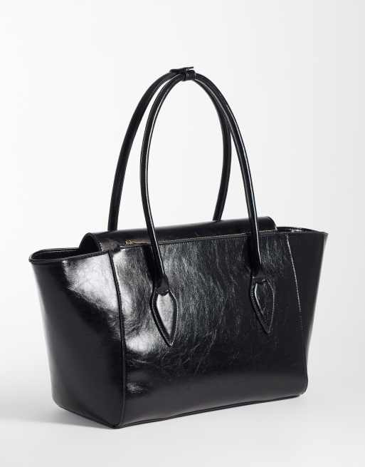 ASOS DESIGN struktureret XL tote-taske i sort, 4 af 4