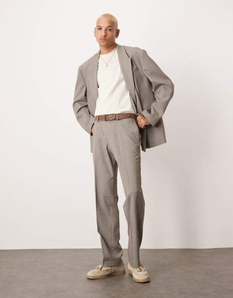 ASOS DESIGN – Strukturierte Anzughose in meliertem Grau mit geradem Schnitt - view 1