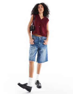 ASOS DESIGN - Strukturierte, kastige Weste in Pflaumenlila
