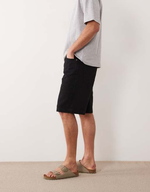 ASOS DESIGN – Strukturierte Loose-Fit-Jorts aus Denim in Schwarz, 3 von 5