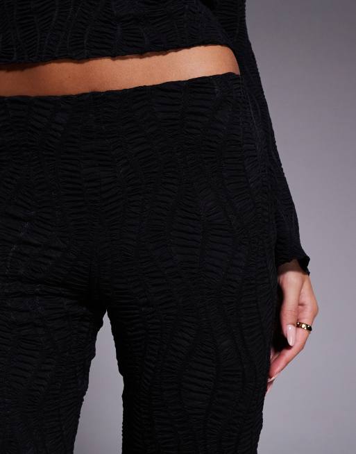 ASOS DESIGN – Strukturierte Schlaghose in Schwarz mit hohem Bund, Kombiteil, 3 von 5