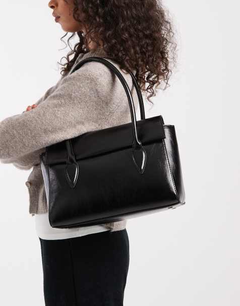 ASOS DESIGN – Strukturierte Schultertasche in Schwarz - view 1