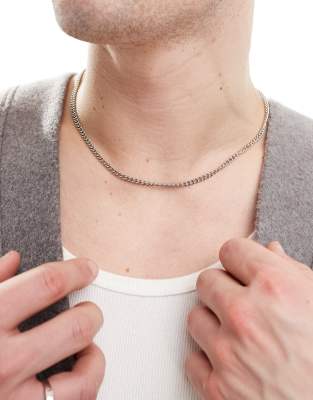 ASOS DESIGN – Strukturierte Seil-Halskette in Silberoptik - view 1