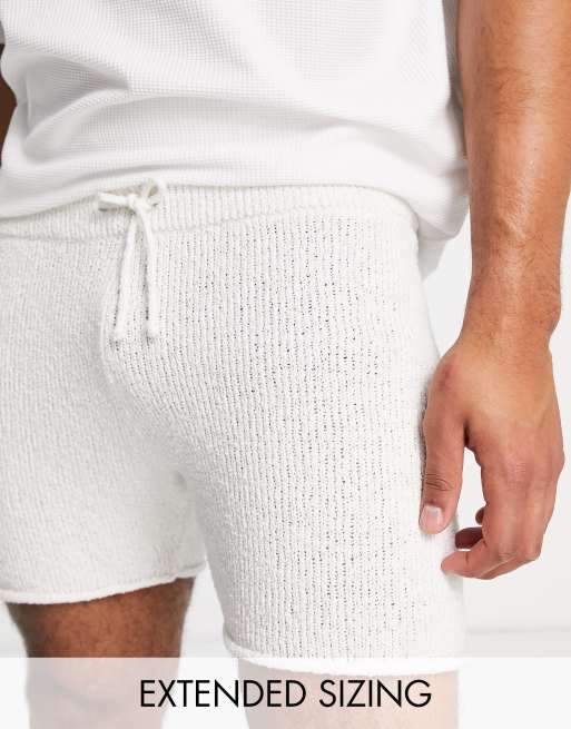 ASOS DESIGN – Strukturierte Shorts in Ecru, Kombiteil