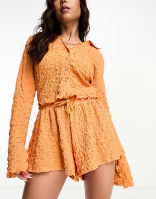 ASOS DESIGN - Strukturierte Shorts in Orange, Kombiteil