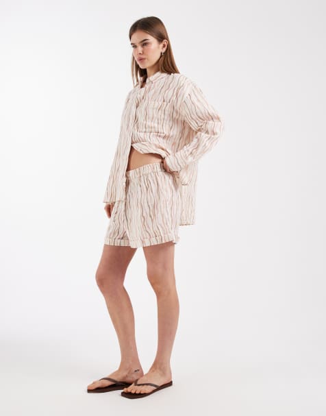 ASOS DESIGN – Strukturierte Shorts mit Streifen, Kombiteil - view 1