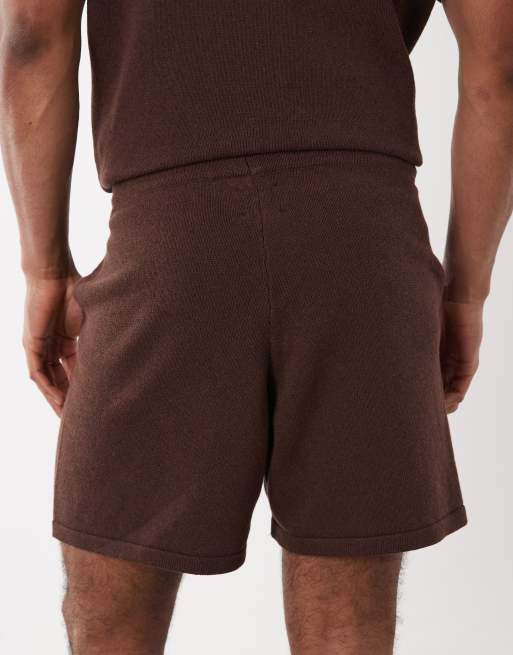ASOS DESIGN – Strukturierte Strick-Shorts in Braun, Kombiteil, 5 von 5