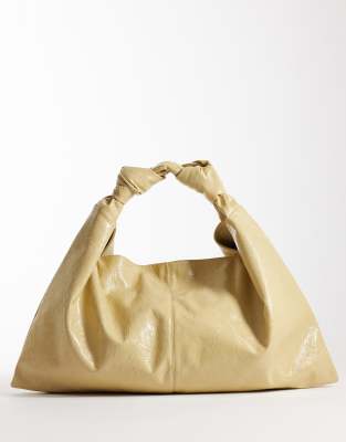 ASOS DESIGN - Strukturierte, weiche Jumbo-Tragetasche in Buttermilchgelb