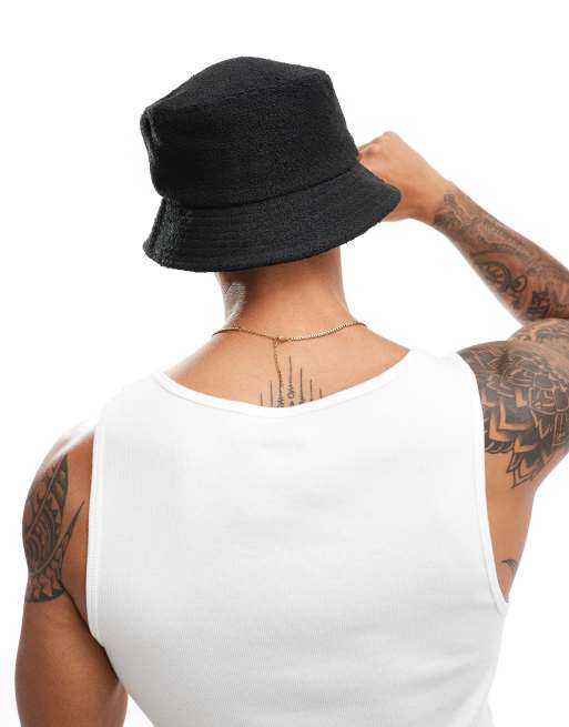 Asos black bucket hat deals