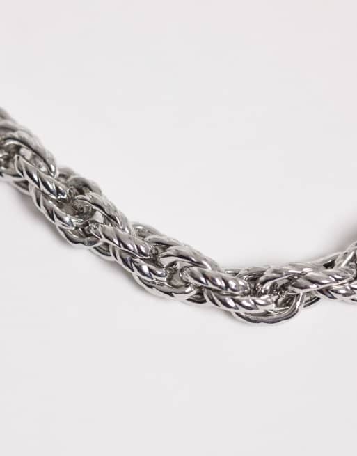 ASOS DESIGN – Strukturiertes Armband in Silberoptik mit breiten Kettengliedern, 3 von 3