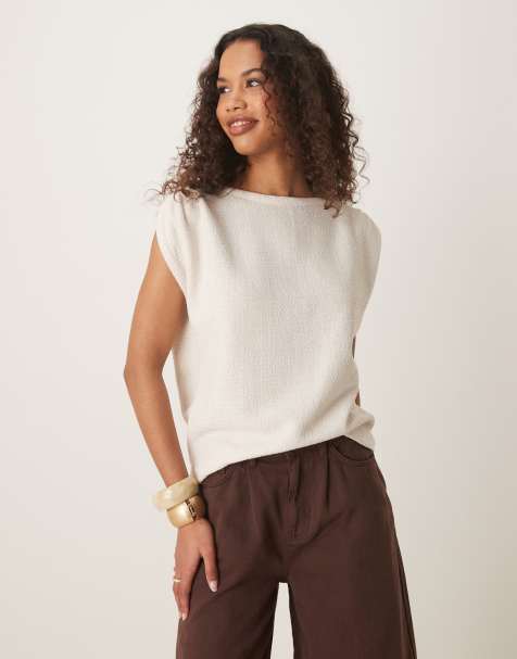 ASOS DESIGN – Strukturiertes, ärmelloses Tanktop in Steinbeige - view 1