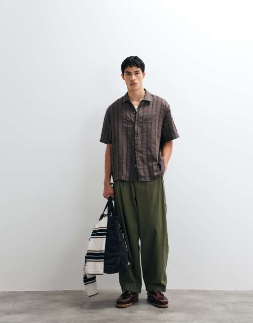 ASOS DESIGN – Strukturiertes Oversize-Hemd in Braun, 2 von 5