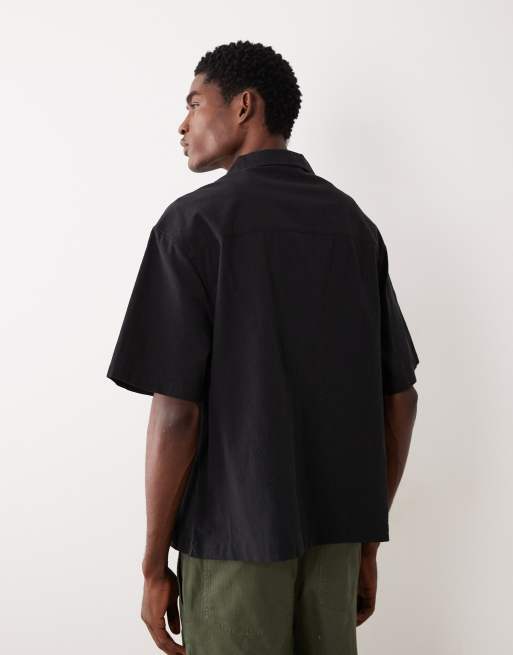 ASOS DESIGN – Strukturiertes Oversize-Schlupfhemd in Schwarz mit Struktur, 5 von 5