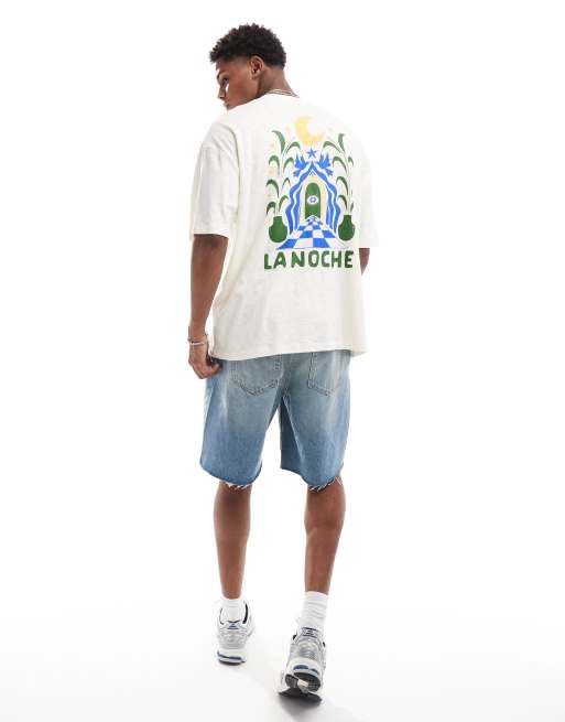 ASOS DESIGN – Strukturiertes Oversize-T-Shirt in gebrochenem Weiß mit Rückenprint, 220 g/m² schwer, 4 von 4