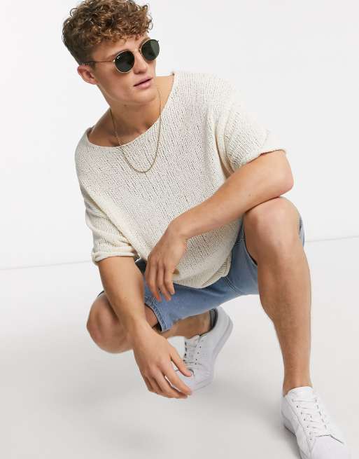 Asos mens white t shirt online