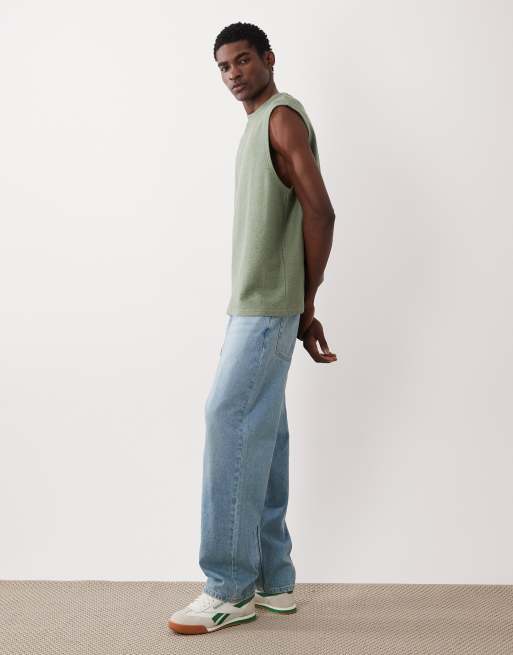 ASOS DESIGN – Strukturiertes Oversize-Tanktop aus superschwerem Stoff in Grün, 2 von 5
