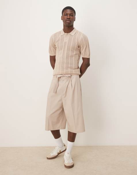 ASOS DESIGN – Strukturiertes Polohemd in Taupe - view 1