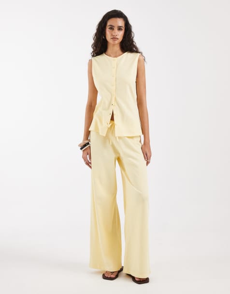 ASOS DESIGN – Strukturiertes Set in Buttermilchgelb - view 1