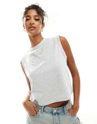 ASOS DESIGN - Strukturiertes Tanktop mit lockerem Schnitt-Grau