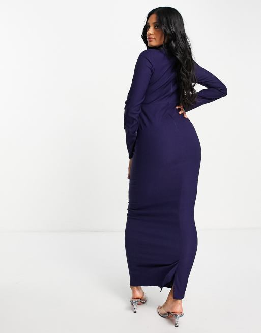 Asos navy 2025 blue maxi dress