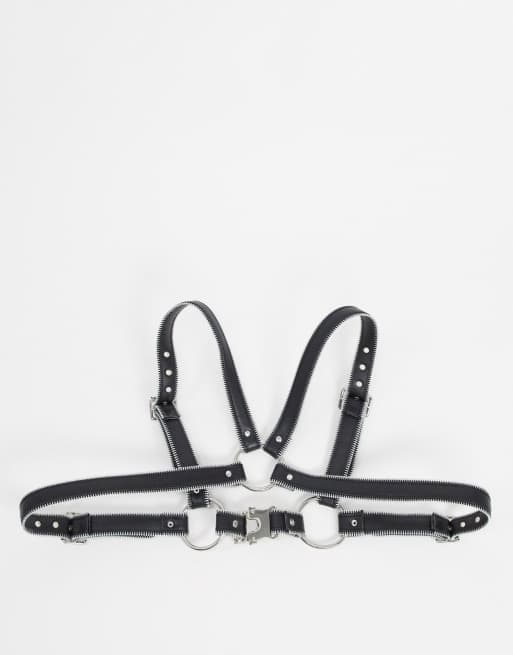 ASOS Harness Detail Corset Waist Belt in Black