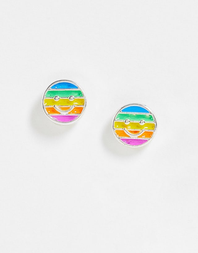 ASOS DESIGN stud earring set with multi color face design