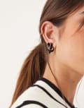 [ASOS DESIGN] ASOS DESIGN stud earrings with clean knots in black enamel No Size BLACK