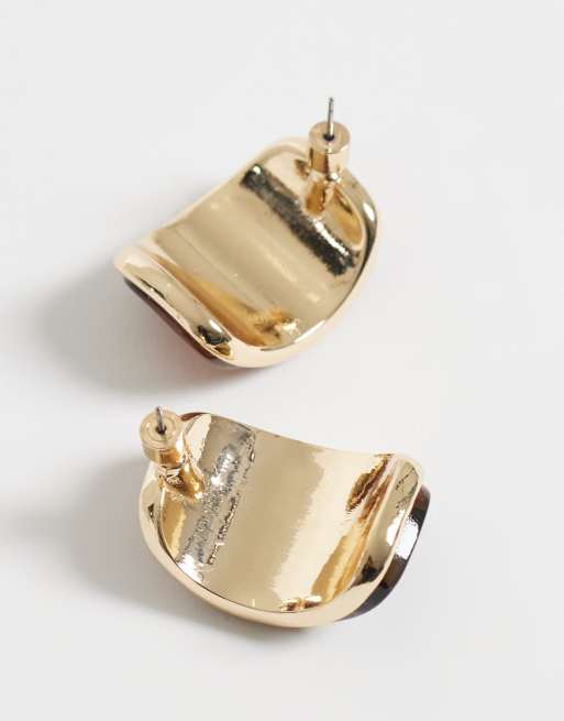 ASOS DESIGN stud earrings with tortoise shell pattern, 3 of 4