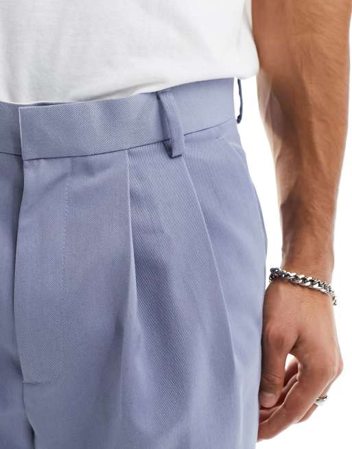 ASOS DESIGN - Støvede blå oversized elegante bukser med ballonben og tætsiddende buksekanter, 4 af 5