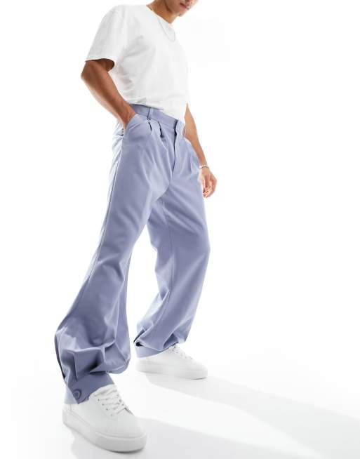 ASOS DESIGN - Støvede blå oversized elegante bukser med ballonben og tætsiddende buksekanter, 5 af 5