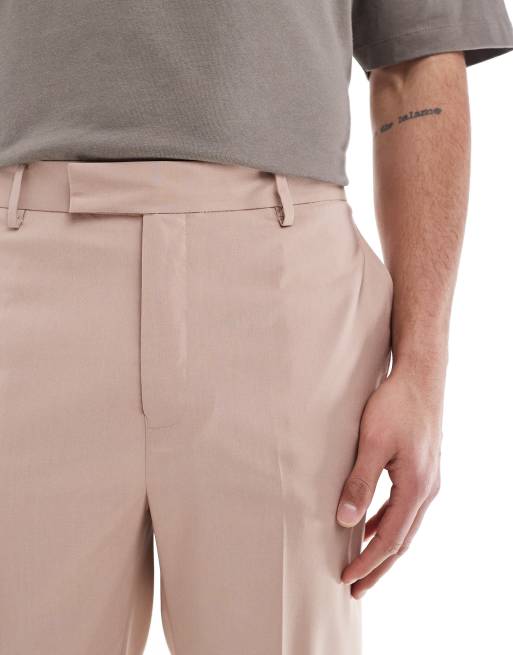 ASOS DESIGN - Støvet lyserøde tapered habitbukser, 2 af 5