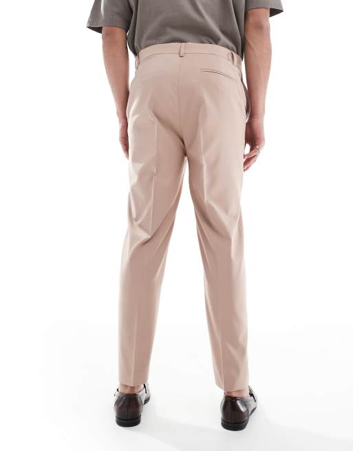 ASOS DESIGN - Støvet lyserøde tapered habitbukser, 5 af 5