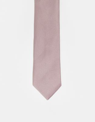 ASOS DESIGN - Støvet lyserødt slips i satin - view 1
