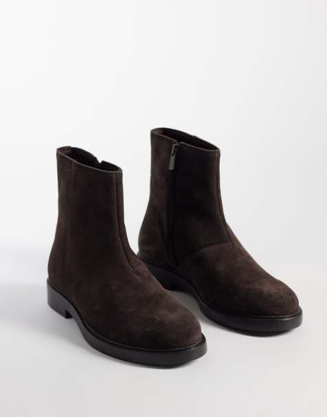 ASOS DESIGN - Støvler med lynlås i brunt ruskind - view 1
