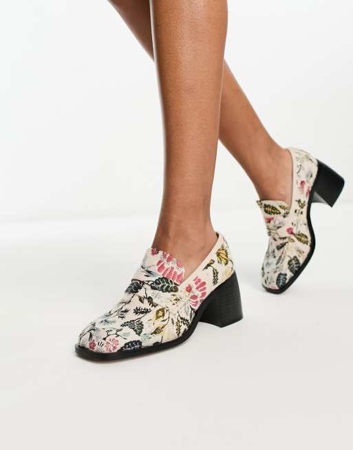 ASOS DESIGN - Substitute - Nette loafers met halfhoge hak in tapijtmotief