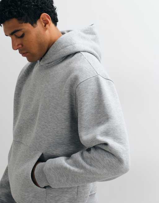 ASOS DESIGN sudadera con capucha boxy y holgada en gris jaspeado, 5 de 5
