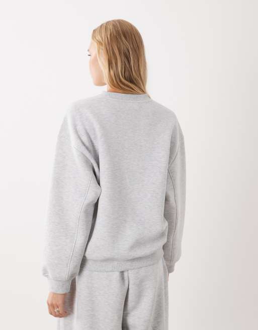 ASOS DESIGN - Sudadera de cuello redondo en gris jaspeado, conjunto, 4 de 4