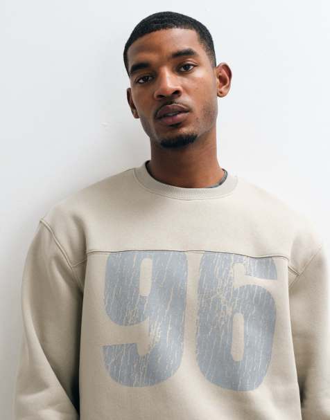 ASOS DESIGN - sudadera oversize de felpa con estampado pigmentado en piedra - view 1