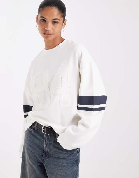 ASOS DESIGN sudadera universitaria con aplicación en crema - view 1