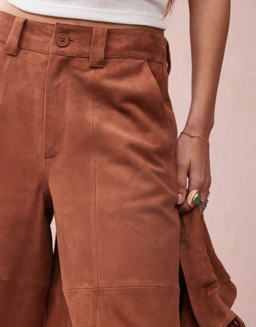 ASOS DESIGN suede bermuda shorts in tan - part of a set, 4 of 4