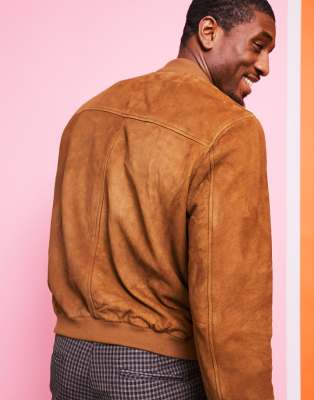 asos brown bomber jacket