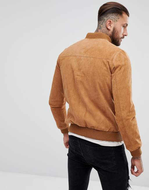 Asos suede shop bomber jacket