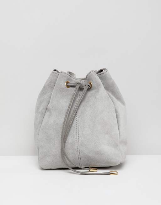 ASOS DESIGN suede bucket bag