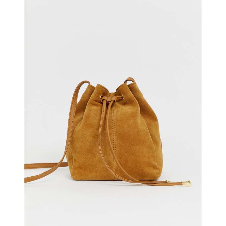 ASOS DESIGN suede bucket bag