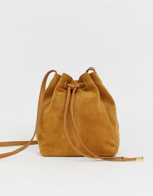 Suede bucket on sale purse