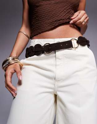 Asos Design Suede Circle Waist And Hip Belt