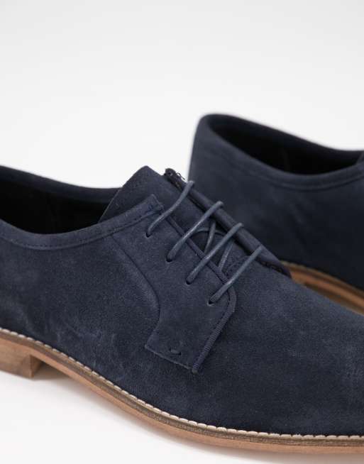 ASOS DESIGN suede derby lace up shoe in navy suede ASOS